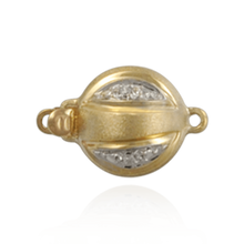 Load image into Gallery viewer, ITI NYC Bead Pearl Clasps with Diamond Accents (10 mm-12 mm)
