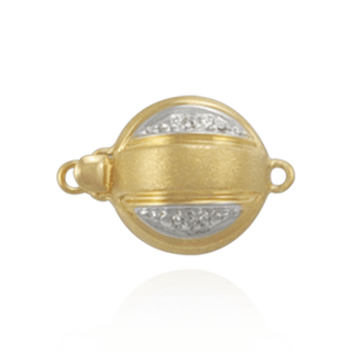 ITI NYC Bead Pearl Clasps with Diamond Accents (10 mm-12 mm)