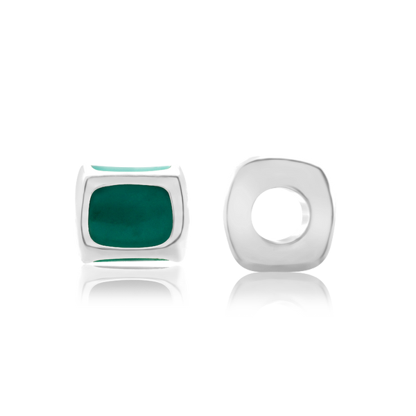 ITI NYC Enamel Beads in Sterling Silver in Sterling Silver (4.7 x 5.7 mm)