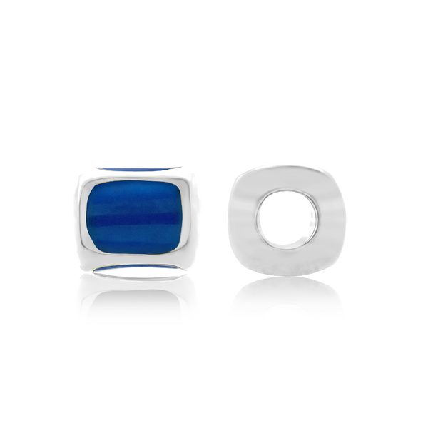 ITI NYC Enamel Beads in Sterling Silver in Sterling Silver (4.7 x 5.7 mm)