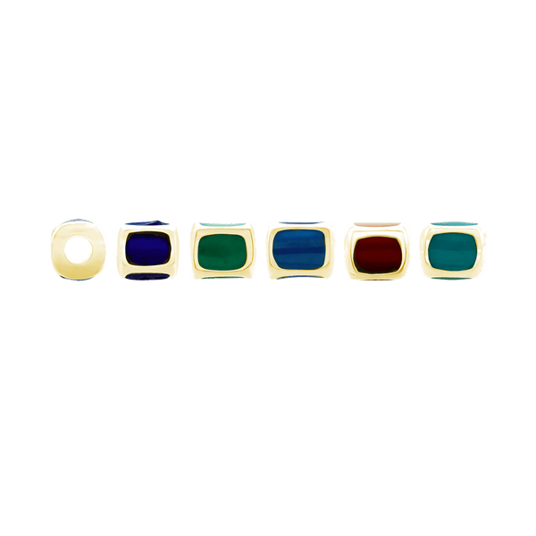 ITI NYC Enamel Beads in 14K Yellow Gold (4.7 x 5.7 mm)
