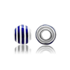 ITI NYC Striped Enamel Beads in Sterling Silver (9.4 x 8.6 mm)