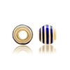 ITI NYC Striped Enamel Beads in Sterling Silver (9.4 x 8.6 mm)