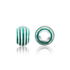 ITI NYC Striped Enamel Beads in Sterling Silver (9.4 x 8.6 mm)