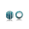 ITI NYC Striped Enamel Beads in Sterling Silver (9.4 x 8.6 mm)