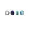 ITI NYC Striped Enamel Beads in Sterling Silver (9.4 x 8.6 mm)