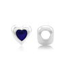 ITI NYC Single Heart Enamel Beads in Sterling Silver (9.3 x 9.3 mm)