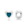 ITI NYC Single Heart Enamel Beads in Sterling Silver (9.3 x 9.3 mm)