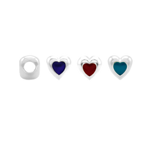 Load image into Gallery viewer, ITI NYC Single Heart Enamel Beads in Sterling Silver (9.3 x 9.3 mm)
