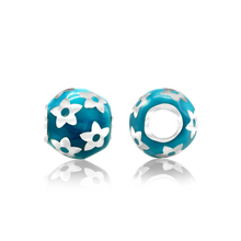 Load image into Gallery viewer, ITI NYC Flowers Enamel Beads in Sterling Silver (9.0 x 8.7 mm)
