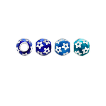Load image into Gallery viewer, ITI NYC Flowers Enamel Beads in Sterling Silver (9.0 x 8.7 mm)
