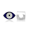 ITI NYC Evil Eye Enamel Beads in Sterling Silver (7.5 x 11.2 mm)