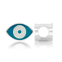 Load image into Gallery viewer, ITI NYC Evil Eye Enamel Beads in Sterling Silver (7.5 x 11.2 mm)

