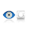 ITI NYC Evil Eye Enamel Beads in Sterling Silver (7.5 x 11.2 mm)