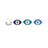ITI NYC Evil Eye Enamel Beads in Sterling Silver (7.5 x 11.2 mm)
