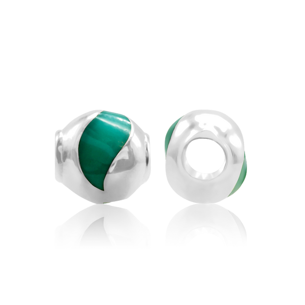 ITI NYC Single Swirl Enamel Beads in Sterling Silver (9.5 x 9.5 mm)