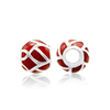 ITI NYC Swirl Enamel Beads in Sterling Silver (9.2 x 8.4 mm)