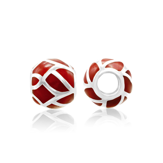 ITI NYC Swirl Enamel Beads in Sterling Silver (9.2 x 8.4 mm)