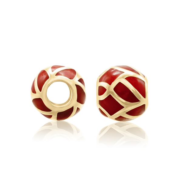ITI NYC Swirl Enamel Beads in Sterling Silver (9.2 x 8.4 mm)