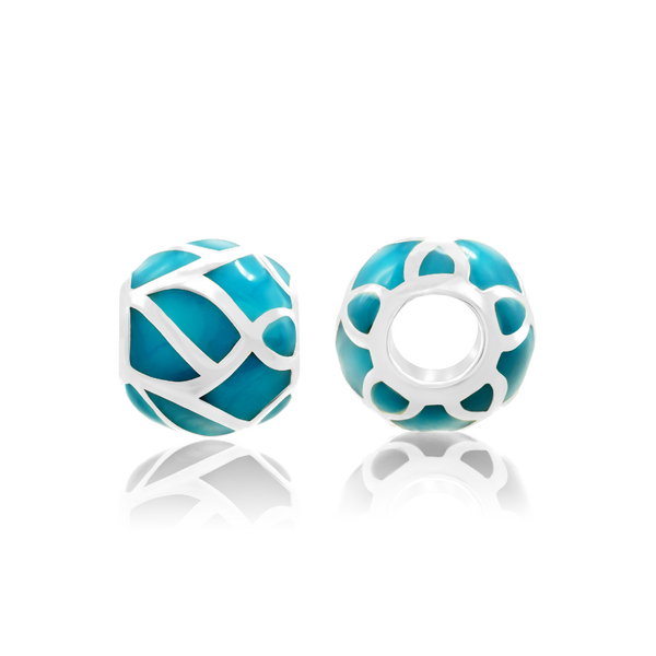 ITI NYC Swirl Enamel Beads in Sterling Silver (9.2 x 8.4 mm)