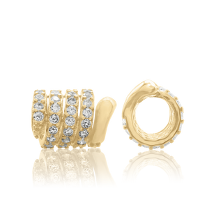 ITI NYC Enamel Beads in Sterling Silver 18K Yellow Gold Finish (7.5 x 10.0 mm)