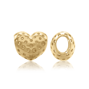 ITI NYC Heart Shaped Beads in 14K Yellow Gold (9.5 x 11.0 mm)