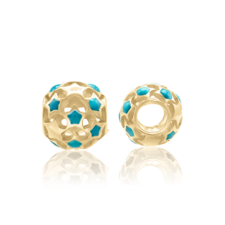 ITI NYC Stars Enamel Beads in 14K Yellow Gold (9.0 x 8.6 mm)