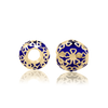 ITI NYC Flowers Enamel Beads in Sterling Silver 18K Yellow Gold Finish (9.0 x 8.7 mm)