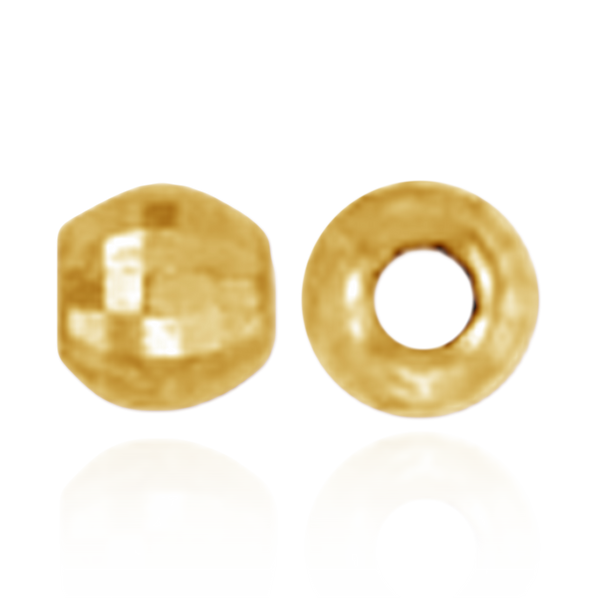ITI NYC Mirror Round Beads in 14K Gold (3.0 mm - 4.0 mm)