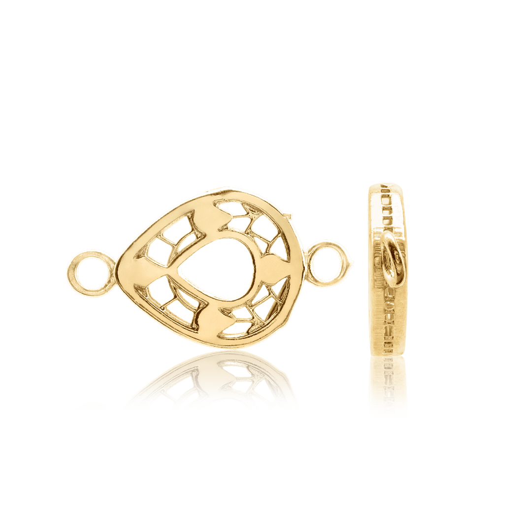 ITI NYC Spacers with Rings in Sterling Silver 18K Yellow Gold Finish (8.2 x 14.8 mm)