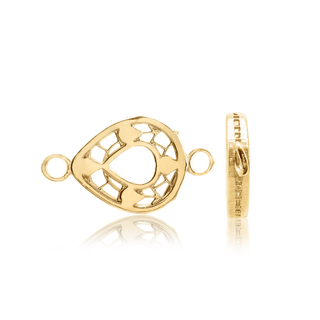ITI NYC Spacers with Rings in Sterling Silver 18K Yellow Gold Finish (8.2 x 14.8 mm)