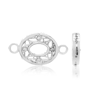 ITI NYC Oval Donut Spacers with Rings in Sterling Silver (7.7 x 14.2 mm)