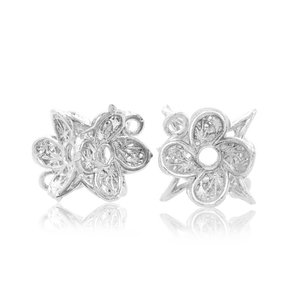 ITI NYC Flower Box Spacers with Rings in Sterling Silver (12.2 x 13.2 mm)