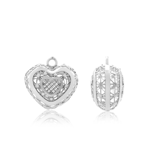 ITI NYC Heart Spacers with Ring in Sterling Silver (11.8 x 11.8 mm)