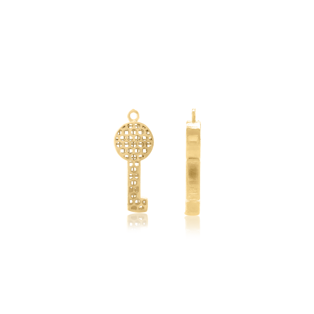 ITI NYC Key Spacers with Ring in Sterling Silver 18K Yellow Gold Finish (21.6 x 8.4 mm)