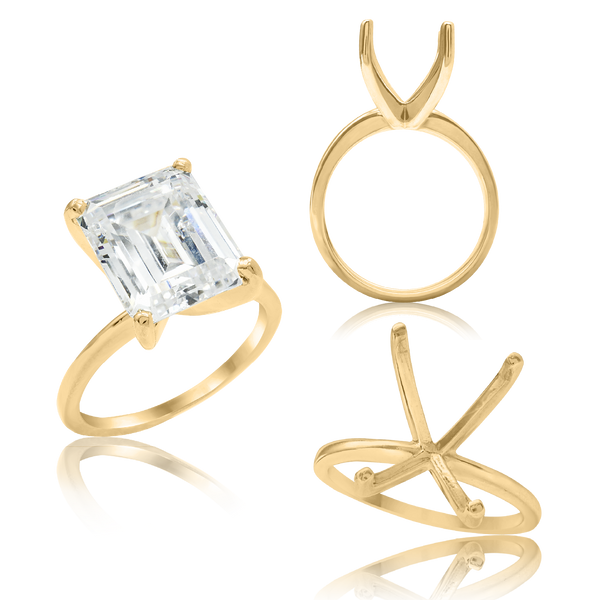 ITI NYC Emerald Shape 4 Prong High TIF Style Solitaire