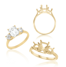 Load image into Gallery viewer, ITI NYC Emerald Shape Lucida 4 Prong with Side Stones
