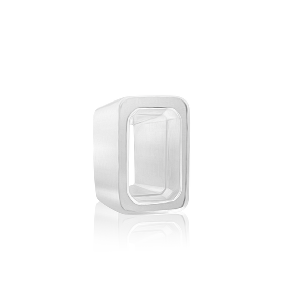 ITI NYC Emerald Shape High Bezel Setting in Sterling Silver (5.00 x 3.00 mm - 14.00 x 10.00 mm)