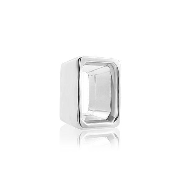 ITI NYC Emerald Shape High Bezel Setting in Sterling Silver (5.00 x 3.00 mm - 14.00 x 10.00 mm)