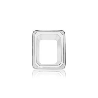 ITI NYC Emerald Shape High Bezel Setting in Sterling Silver (5.00 x 3.00 mm - 14.00 x 10.00 mm)