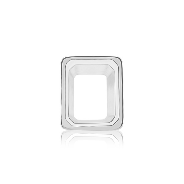 ITI NYC Emerald Shape High Bezel Setting in Sterling Silver (5.00 x 3.00 mm - 14.00 x 10.00 mm)