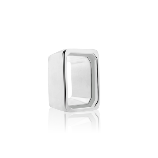 ITI NYC Emerald Shape High Bezel Setting in Sterling Silver (5.00 x 3.00 mm - 14.00 x 10.00 mm)