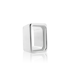 ITI NYC Emerald Shape High Bezel Setting in Sterling Silver (5.00 x 3.00 mm - 14.00 x 10.00 mm)