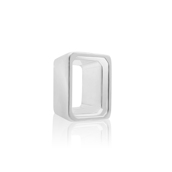 ITI NYC Emerald Shape High Bezel Setting in Sterling Silver (5.00 x 3.00 mm - 14.00 x 10.00 mm)