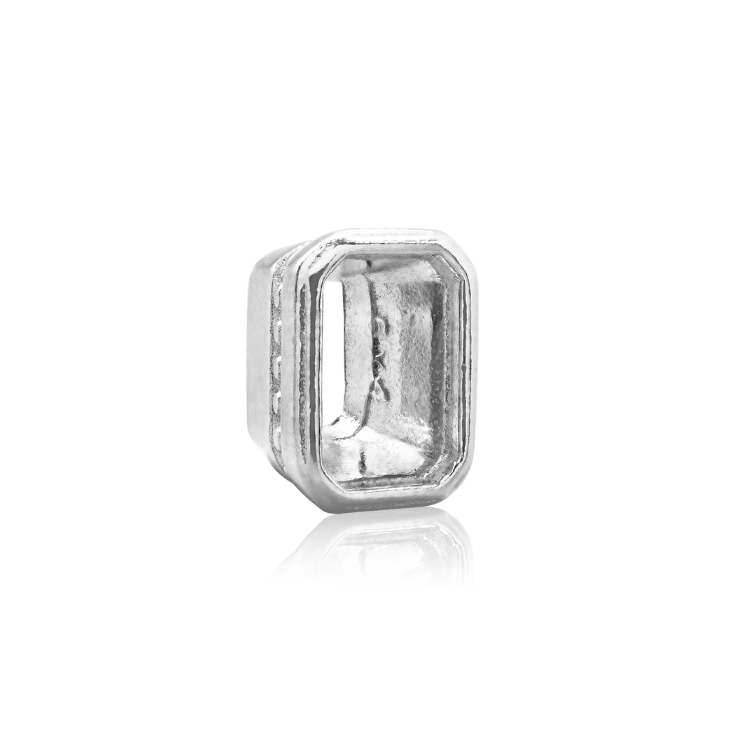 ITI NYC Emerald Bezel with Beaded Detail in Sterling Silver (5.75 x 3.75 mm - 11.50 x 9.60 mm)