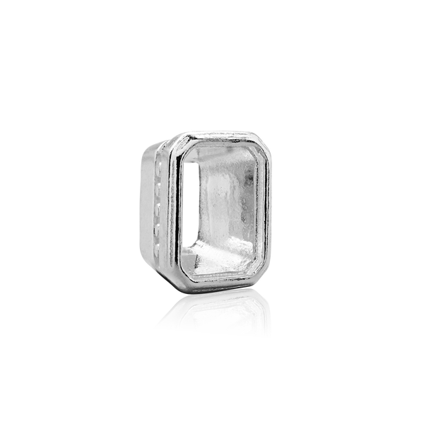 ITI NYC Emerald Bezel with Beaded Detail in Sterling Silver (5.75 x 3.75 mm - 11.50 x 9.60 mm)