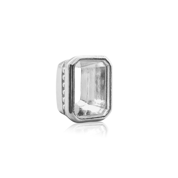 ITI NYC Emerald Bezel with Beaded Detail in Sterling Silver (5.75 x 3.75 mm - 11.50 x 9.60 mm)