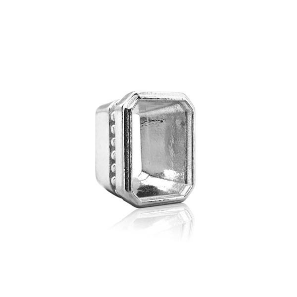 ITI NYC Emerald Bezel with Beaded Detail in Sterling Silver (5.75 x 3.75 mm - 11.50 x 9.60 mm)