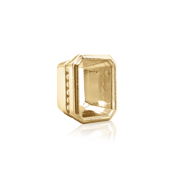 ITI NYC Emerald Bezel with Beaded Detail in 14K Gold (5.75 x 3.75 mm - 11.50 x 9.60 mm)