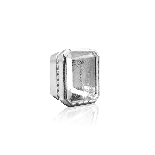 ITI NYC Emerald Bezel with Beaded Detail in Sterling Silver (5.75 x 3.75 mm - 11.50 x 9.60 mm)